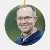 50誕生日ブラックと金ゴールドフォトキープサケ セラミックオーナメント (裏面)