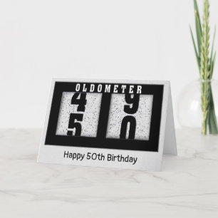 50誕生日ブラックオドメータ カード