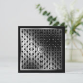 50誕生日ブラックシルバーのアートワーク 招待状 (スタンド正面)