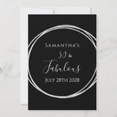 50誕生日ブラックシルバー誕生日 招待状 (裏面)