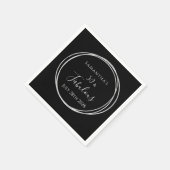 50誕生日ブラックシルバー50と素晴らしいパーティー スタンダードカクテルナプキン (角)