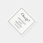 50誕生日ブラックスクリプエレガントトのモダン応援 スタンダードカクテルナプキン (角)