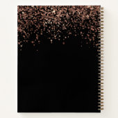 50誕生日ブラックバラ金ゴールドグリッターゲストブック ノートブック (裏面)