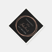 50誕生日ブラックバラ金ゴールド誕生日パーティー スタンダードカクテルナプキン (角)