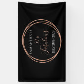 50誕生日ブラックバラ金ゴールド誕生日パーティー 横断幕 (縦)