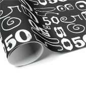 50誕生日ブラック文字体裁 ラッピングペーパー (ロールコーナー)