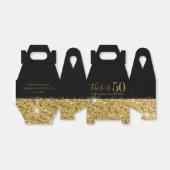 50誕生日ブラック金ゴールドグリッター紙吹雪 フェイバーボックス (折り畳みなし)
