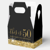 50誕生日ブラック金ゴールドグリッター紙吹雪 フェイバーボックス (オープン)