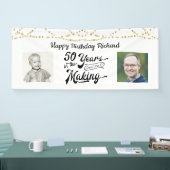 50誕生日ブラック金ゴールドストリングライトフォトバン 横断幕 (トレードショー)