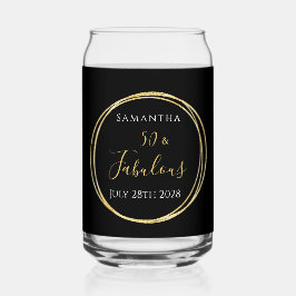 50誕生日ブラック金ゴールドパーソナライズされたパーティーの好意 ガラス缶