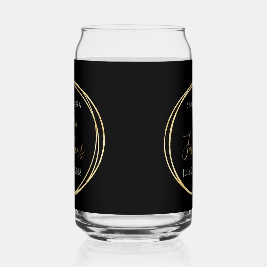 50誕生日ブラック金ゴールドパーソナライズされたパーティーの好意 ガラス缶 (左)