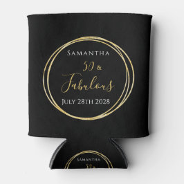 50誕生日ブラック金ゴールドパーソナライズされたパーティーの好意 缶クーラー