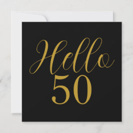 50誕生日ブラック金ゴールドモダン誕生会 招待状