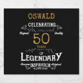 50誕生日ブラック金ゴールド伝説的おもしろい ビールラベル (シングルラベル)