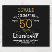 50誕生日ブラック金ゴールド伝説的おもしろい ビールラベル (シングルラベル)