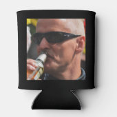 50誕生日ブラック金ゴールド伝説的な写真 缶クーラー (裏面)