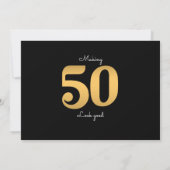 50誕生日ブラック金ゴールド写真テンプレート招待状 招待状 (裏面)