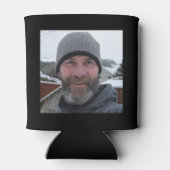 50誕生日ブラック金ゴールド写真テンプレート 缶クーラー (裏面)