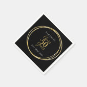 50誕生日ブラック金ゴールド応援～50年パーティー スタンダードカクテルナプキン (角)