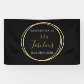 50誕生日ブラック金ゴールド誕生会 横断幕 (横)