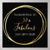 50誕生日ブラック金ゴールド誕生会 箔ポスター (正面)