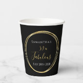 50誕生日ブラック金ゴールド誕生会 紙コップ (裏面)