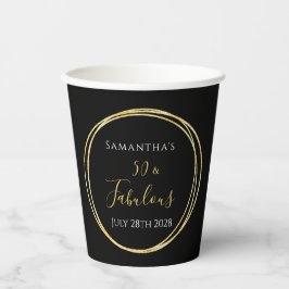 50誕生日ブラック金ゴールド誕生会 紙コップ