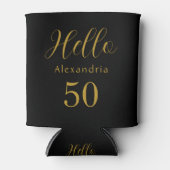50誕生日ブラック金ゴールド誕生日パーティーのお気に入り 缶クーラー (正面)