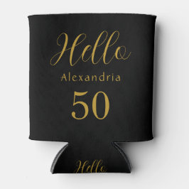 50誕生日ブラック金ゴールド誕生日パーティーのお気に入り 缶クーラー