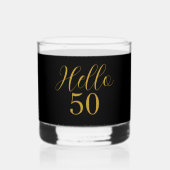 50誕生日ブラック金ゴールド誕生日 ウイスキーグラス (正面)