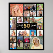 50誕生日ブラック金ゴールド21フォト応援から年 ポスター (正面)