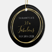 50誕生日ブラック金ゴールド50と素晴らしい セラミックオーナメント (左)