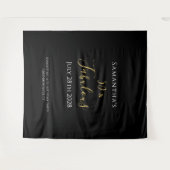 50誕生日ブラック金ゴールド50と素晴らしい タペストリー (正面(横))