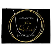 50誕生日ブラック金ゴールド ラージペーパーバッグ (裏面)