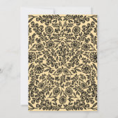 50誕生日ブラック&ベージュボタニカルフローラ 招待状 (裏面)