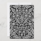 50誕生日ブラック&ホワイト植物学フローラ 招待状 (裏面)