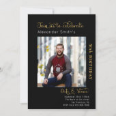 50誕生日ブラック 招待状 (正面)