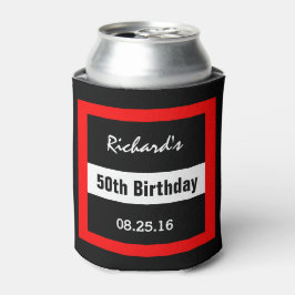 50誕生日ブラック（赤フレームジオメトリZ50） 缶クーラー
