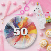50誕生日ブラッ絵を描ト ペーパープレート (パーティー)