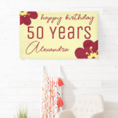 50誕生日ブルゴーニュの花の名前 横断幕 (インサイチュ)