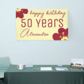 50誕生日ブルゴーニュの花の名前 横断幕 (トレードショー)