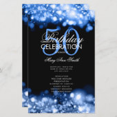 50誕生日プログラムグラムライツネイビーブルーメニュー (正面/裏面)