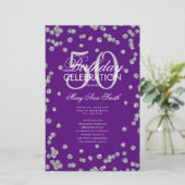 50誕生日プログラムシルバーグリッターメニュー紫 (スタンド正面)