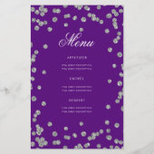 50誕生日プログラムシルバーグリッターメニュー紫 (裏面)