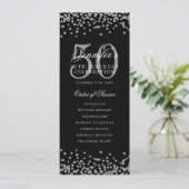 50誕生日プログラムシルバーブラック紙吹雪 招待状 (スタンド正面)