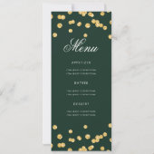 50誕生日プログラム金ゴールドグリッターとMenu Emerald 招待状 (裏面)