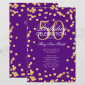 50誕生日プログラム金ゴールドグリッターメニュー紫 (正面/裏面)