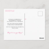 50誕生日ホットピガーリーンク水彩写真 ポストカード (裏面)