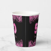 50誕生日ホットピンクバルーングリッターパーティー 紙コップ (右)