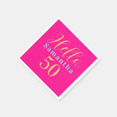50誕生日ホットピンクパーティー スタンダードカクテルナプキン (角)